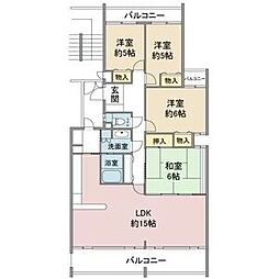 ヴァンヴェール平和ヶ丘 4LDKの間取図画像