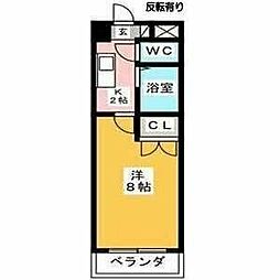 セントラルコート八田 1Kの間取図画像