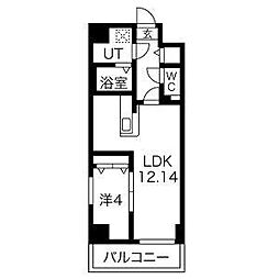GRANDUKE古出来fiore 1LDKの間取図画像
