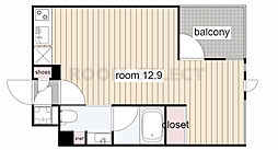 COZY徳川園 ワンルームの間取図画像