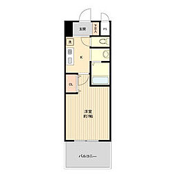 パークフラッツ金山 1Kの間取図画像