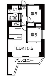LOTUS覚王山 2LDKの間取図画像