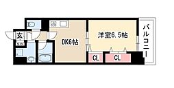 タウンコート御園 1DKの間取図画像