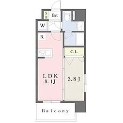 カレント茶屋が坂 1LDKの間取図画像