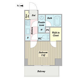 プロシード新栄 1Kの間取図画像