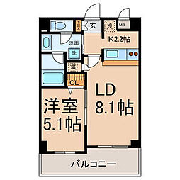 FS幅下 1LDKの間取図画像