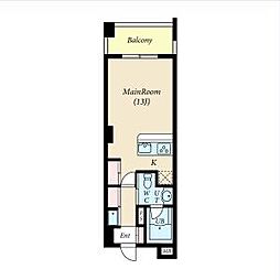 グレンパーク中島 ワンルームの間取図画像