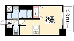 プレサンス新栄リミックス 1Kの間取図画像