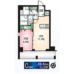 サングレース千種 1LDKの間取図画像