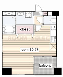 グランデューク東別院crea ワンルームの間取図画像
