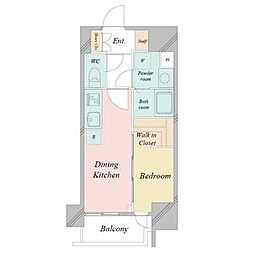 デュオフラッツ鶴舞 1DKの間取図画像