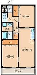 パーク小倉 2LDKの間取図画像