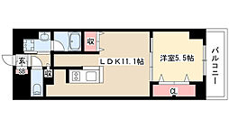 グランルクレ新栄イースト 1LDKの間取図画像