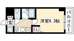 スペーシア堀田 1Kの間取図画像