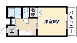 ホワイトピア岩崎 1Kの間取図画像