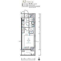 ディアレイシャス名古屋太閤通IV 1Kの間取図画像