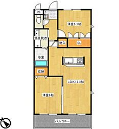 サンセイハイツ社台 2LDKの間取図画像