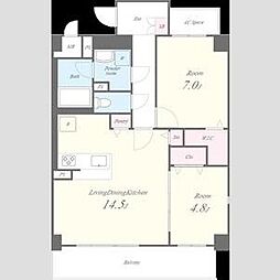 グランドガーデン 2LDKの間取図画像