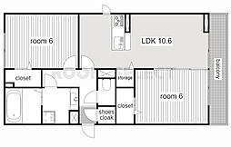 リマーニ池下 2LDKの間取図画像