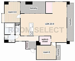 リバティ名駅 2LDKの間取図画像