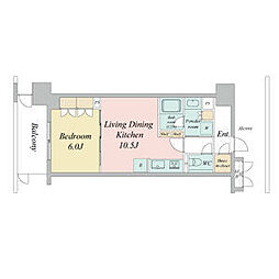 ラフィシア上前津 1LDKの間取図画像