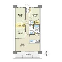 アデグランツ藤が丘 3LDKの間取図画像