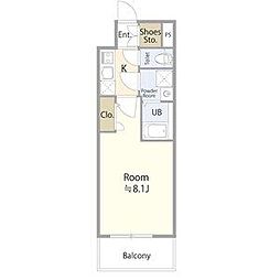 エスリード新栄グラティア 1Kの間取図画像