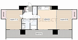 さくらHillsNAGOYAWEST 2LDKの間取図画像