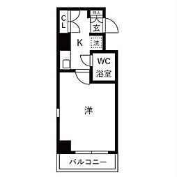 セザール名古屋 1Kの間取図画像