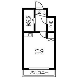 UNAX名東 ワンルームの間取図画像