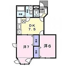 フォレストヒルズ 2DKの間取図画像
