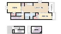 ベェル・フィオーレ 2LDKの間取図画像