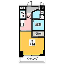 プレディアスタイル白川公園 1Kの間取図画像