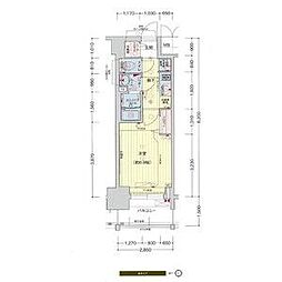 プレサンスNAGOYAファスト 1Kの間取図画像