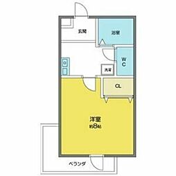 クレドール望ヶ丘 1Kの間取図画像