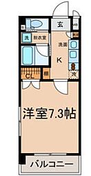 アップルコート一社 1Kの間取図画像