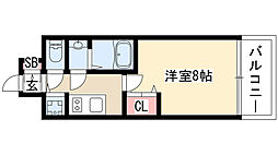 プレサンス新栄町ギャラント 1Kの間取図画像