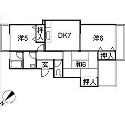 サンファミリア長久手1 3DKの間取図画像