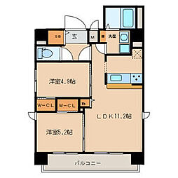 Z・R東別院 2LDKの間取図画像