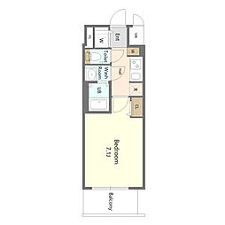 S-RESIDENCE名古屋菊井aline 1Kの間取図画像