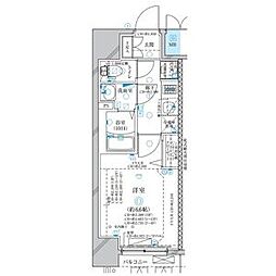ディアレイシャス名古屋太閤通 1Kの間取図画像