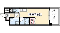 エスポアール泉 ワンルームの間取図画像