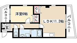 ルミエール名東 1LDKの間取図画像
