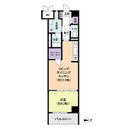 BPRレジデンス金山 1LDKの間取図画像
