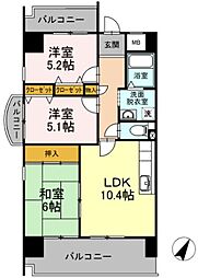 アーバンドエル原 3LDKの間取図画像