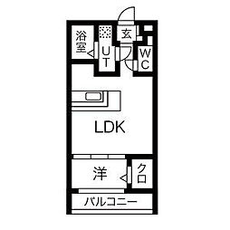 レジョイエ西高蔵駅 1LDKの間取図画像