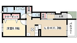 プリムローズ 1LDKの間取図画像