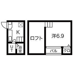 アストリア名駅 1Kの間取図画像