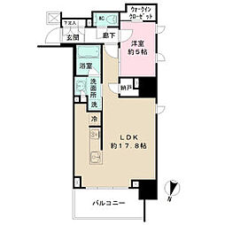 プラウド久屋大通 1LDKの間取図画像