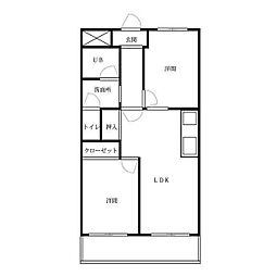 K&K高峯 2LDKの間取図画像